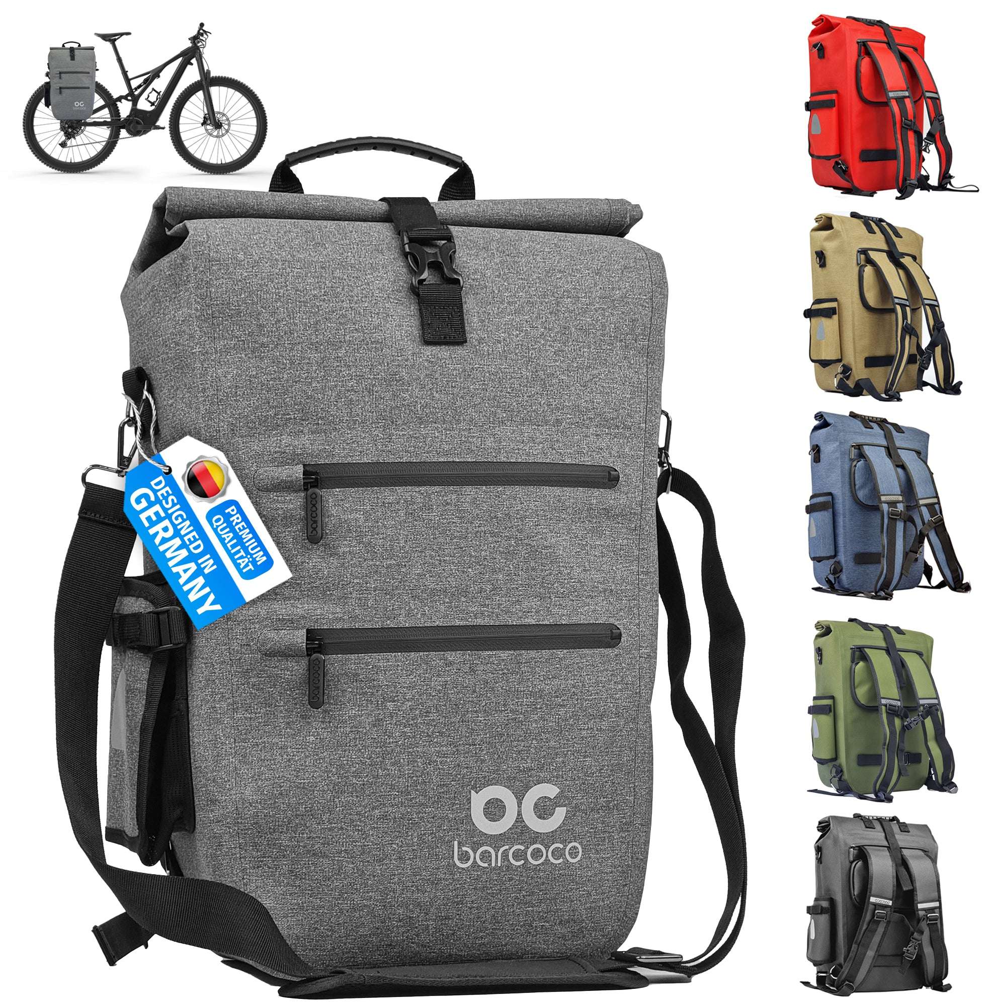gepäckträgertasche wasserdicht grau