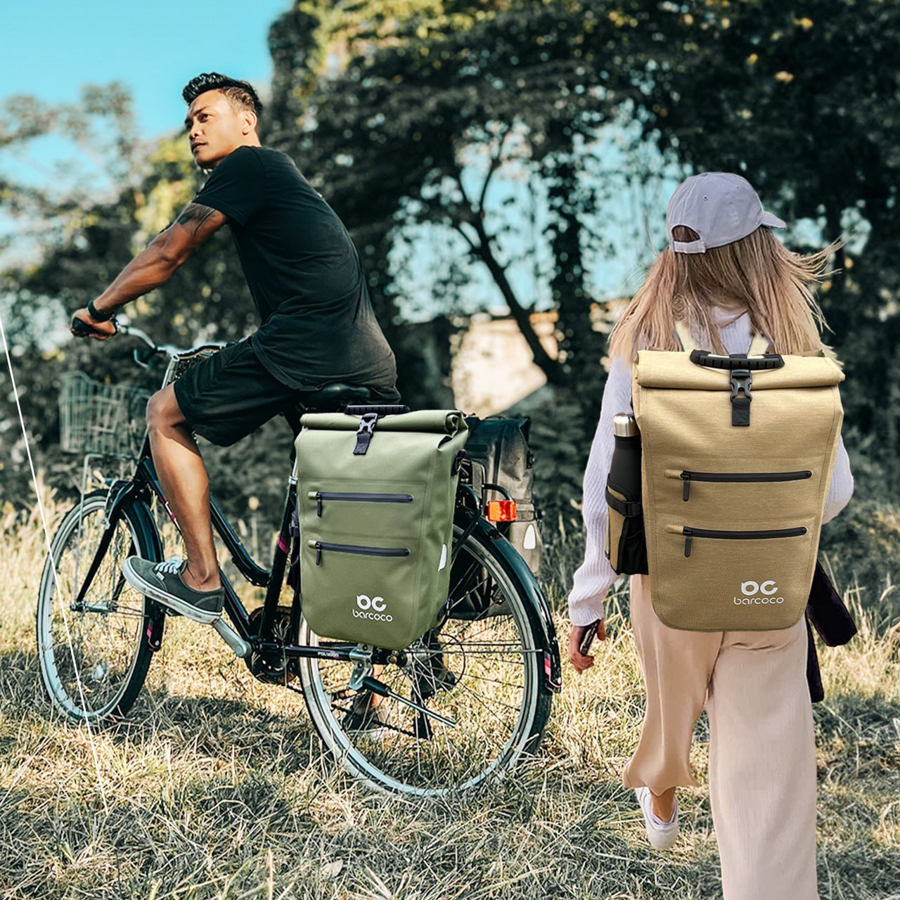 barcoco fahrradtaschen gepäckträger rot