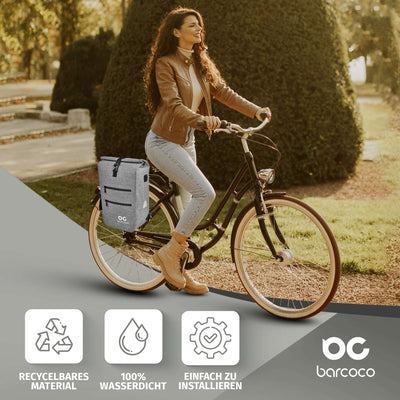 barcoco laptoptasche fahrrad gepäckträger grau farbe