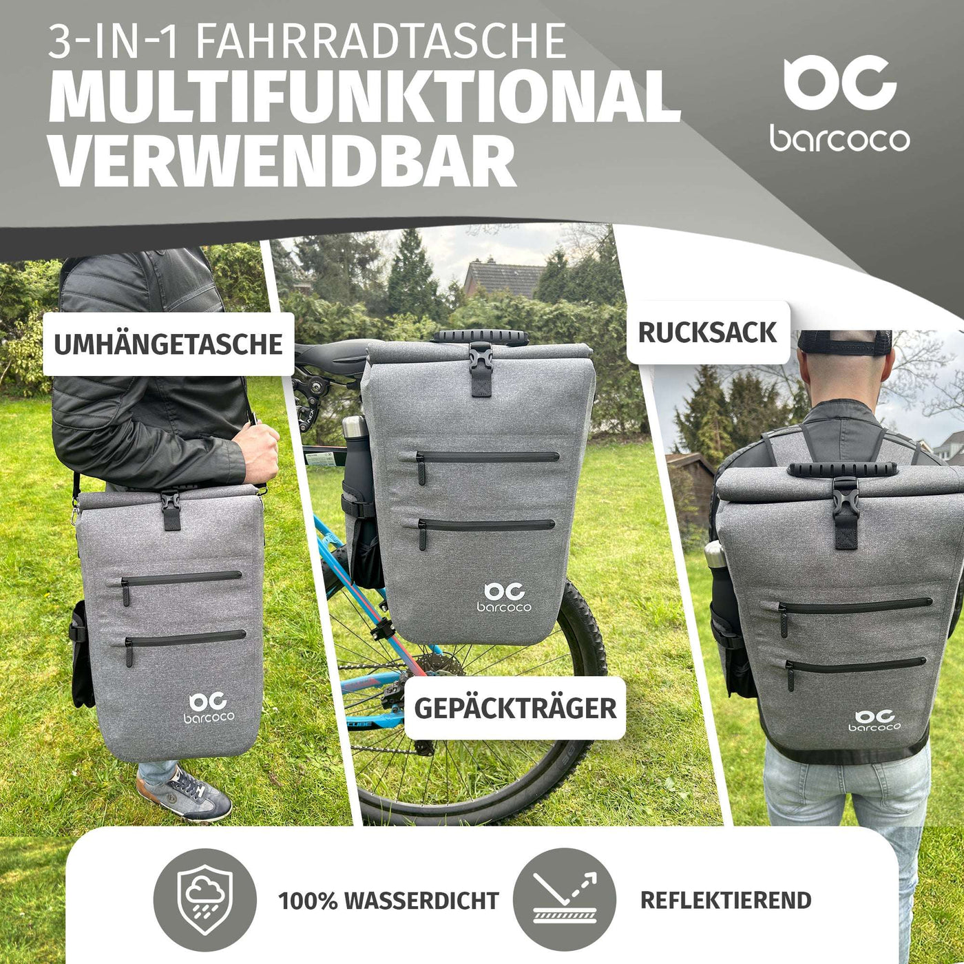 Fahrradtasche für Gepäckträger rucksack
