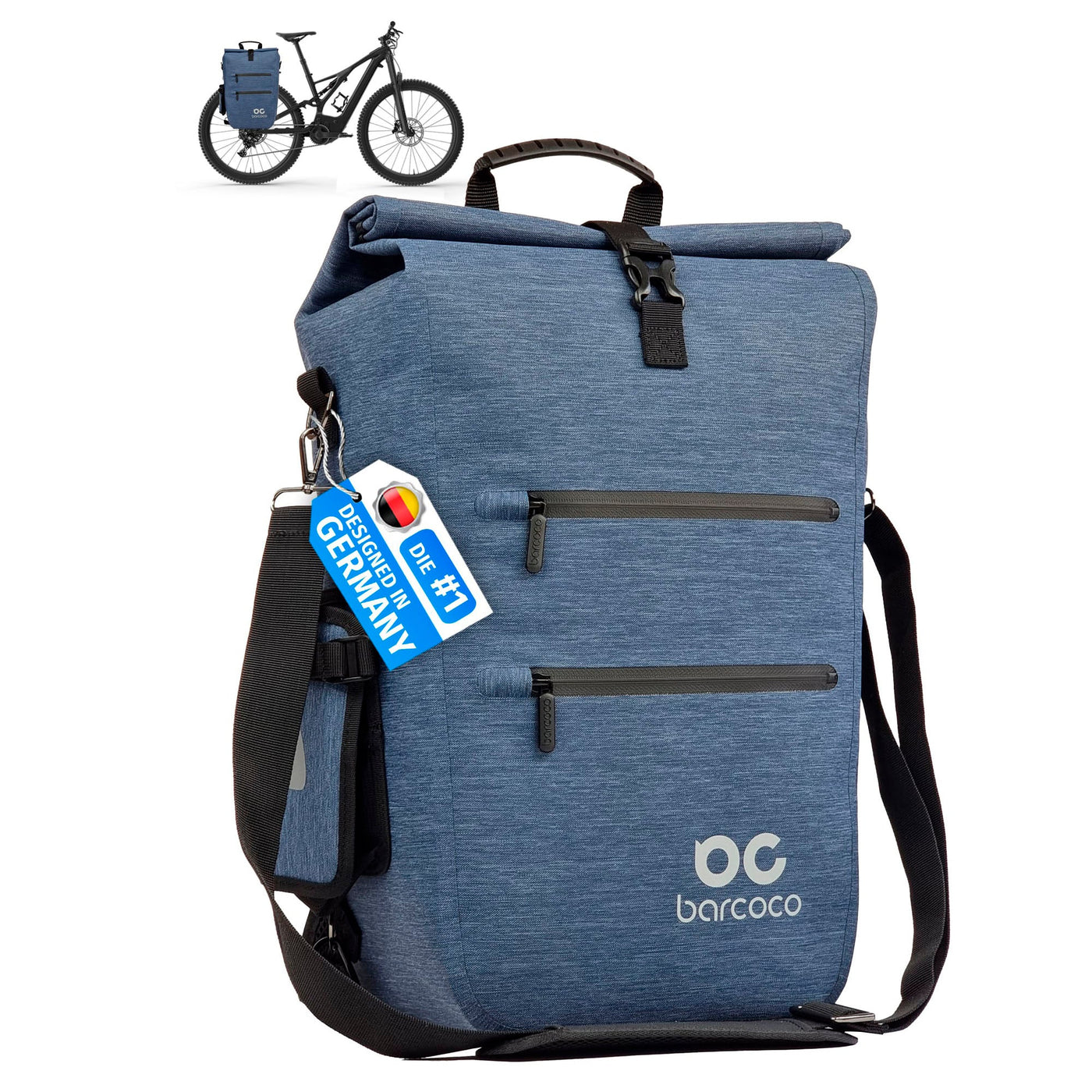 barcoco fahrradtasche wasserdicht blau