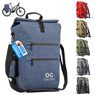 Barcoco Fahrradtasche für Gepäckträger, 100% wasserdicht - Jeans Blau