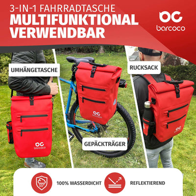 3in1 Fahrradtasche für Gepäckträger
