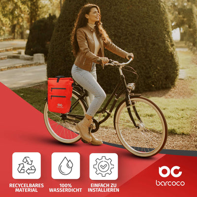 fahrradtasche rucksack wasserdicht  rot