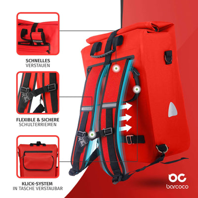 fahrradtasche rucksack rot