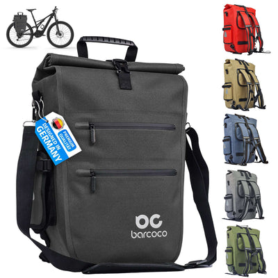 Barcoco Fahrradtasche für Gepäckträger, 100% wasserdicht - Schwarz