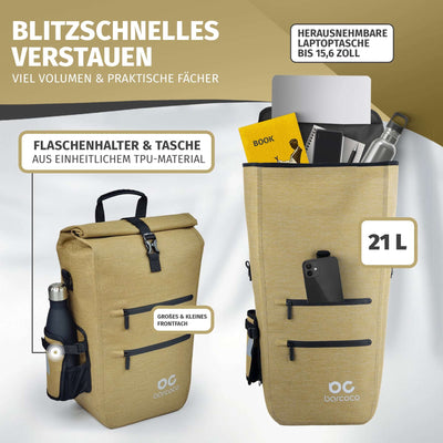 Gepäckträgertasche rucksack beige farbe