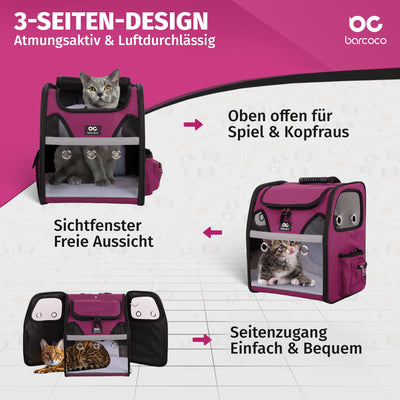 Barcoco Haustier-Rucksack Katzenrucksack Hunderucksack in Lila