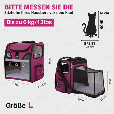 Barcoco Haustier-Rucksack Katzenrucksack Hunderucksack in Lila