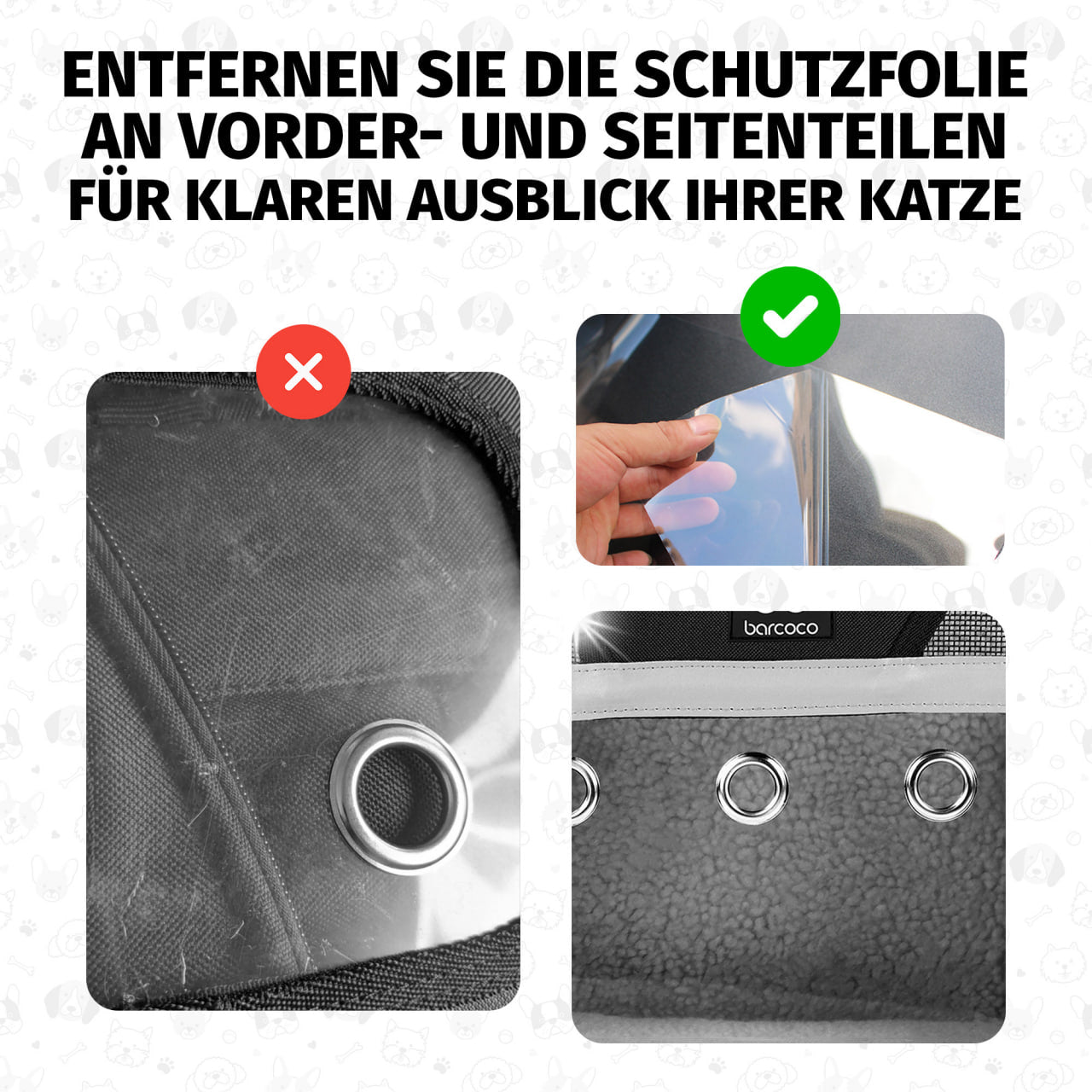 Barcoco Haustier-Rucksack Katzenrucksack Hunderucksack in Schwarz